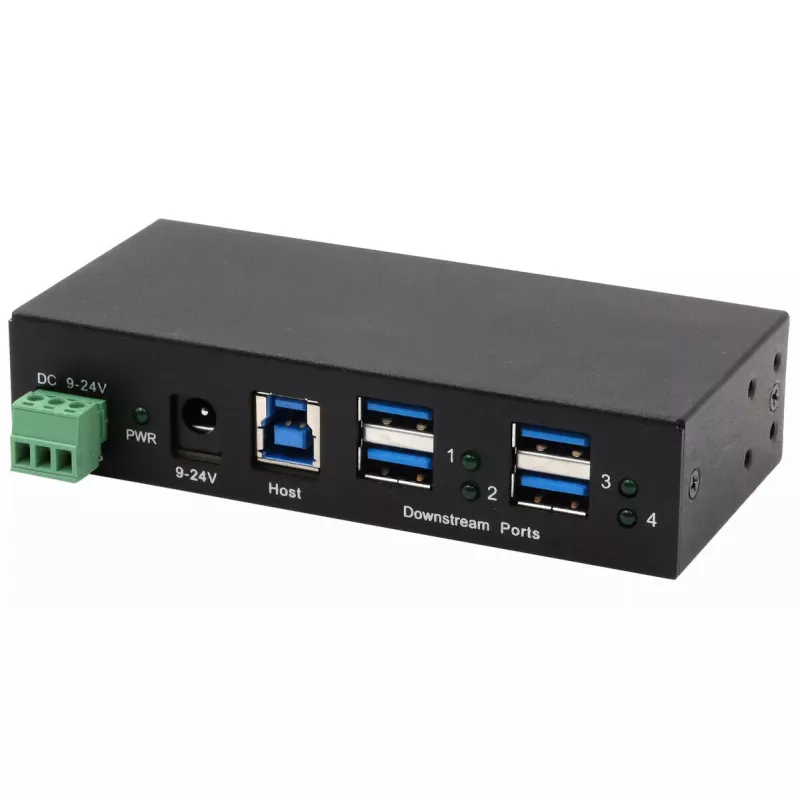 EXSYS EX-11244HMS USB 3.2 Gen 1 Type-B 4 prievadų USB šakotuvas, 5 Gbit/s, juodas