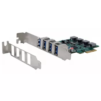 EXSYS EX-11194 4 prievadų USB 3.2 Gen 1 PCIe kortelė su atskiru maitinimu 3A Renesas