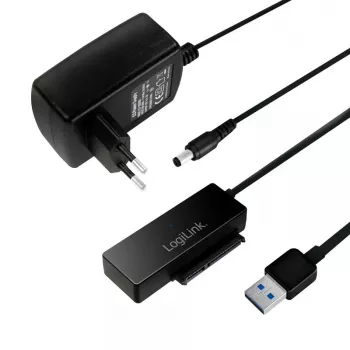 LogiLink Adapter USB 3.0 to SATA with OTB - Speicher-Controller mit Datenanzeige, Netzanzeige, OneTouchEasy-Button (OTB) - SATA 3Gb/s - 3 Gbit/s - USB