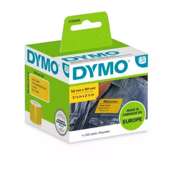 DYMO LW 54x101 mm siuntos / vardinės etiketės, geltonos, 220 vnt. (2133400)