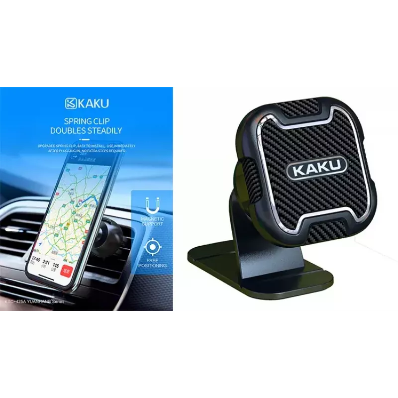 Automobilinis lipnus magnetinis laikiklis iKaku KSC-426B – universalus 360° sukimas, juodas