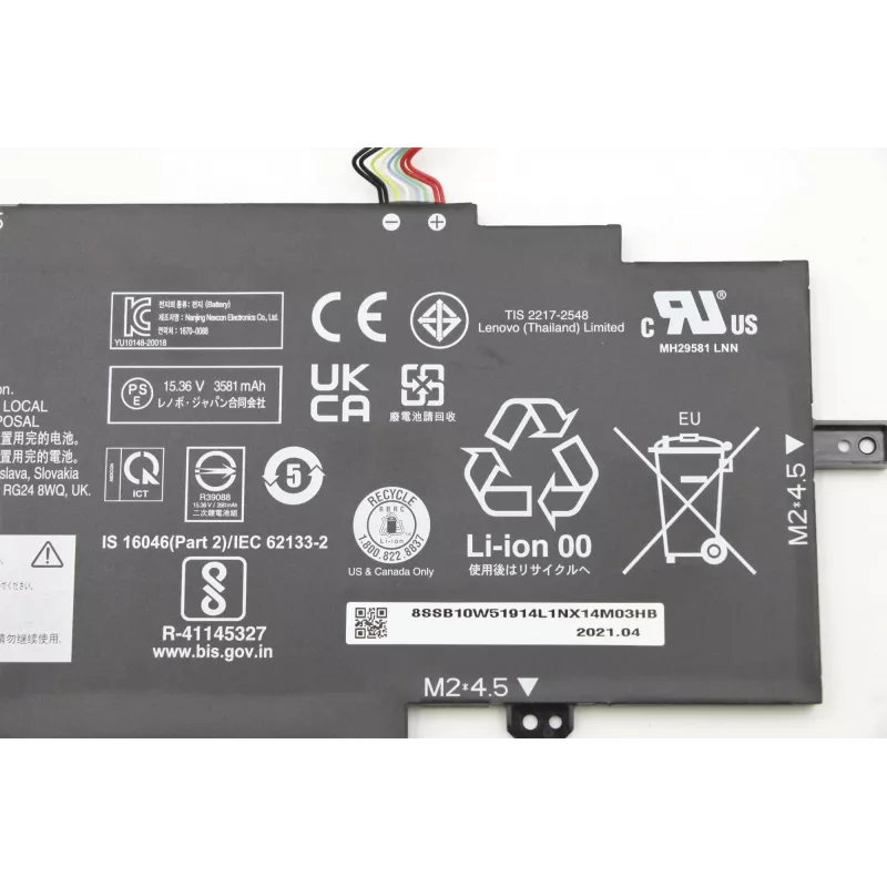 Vidinė ličio jonų baterija nešiojamam kompiuteriui Lenovo 57Wh modelis 5B10W13976 suderinamiems Lenovo nešiojamiesiems kompiuteriams