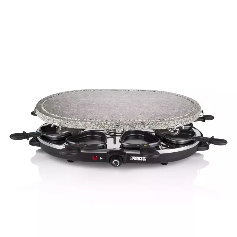 Princess 162720 Raclette 8 ovalinis akmeninis grilio stalas 1200 W 8 keptuvėlės