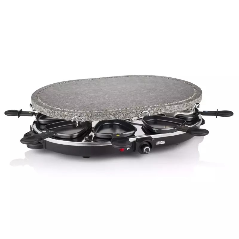Princess 162720 Raclette 8 ovalinis akmeninis grilio stalas 1200 W 8 keptuvėlės