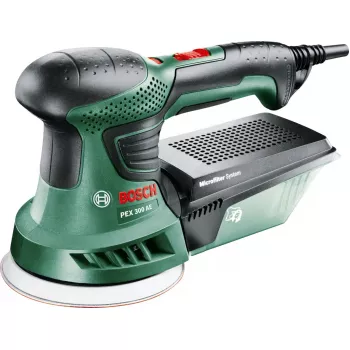 Ekscentrinis šlifuoklis Bosch PEX 300 AE 270 W, 24000 OPM, juodas/žalias