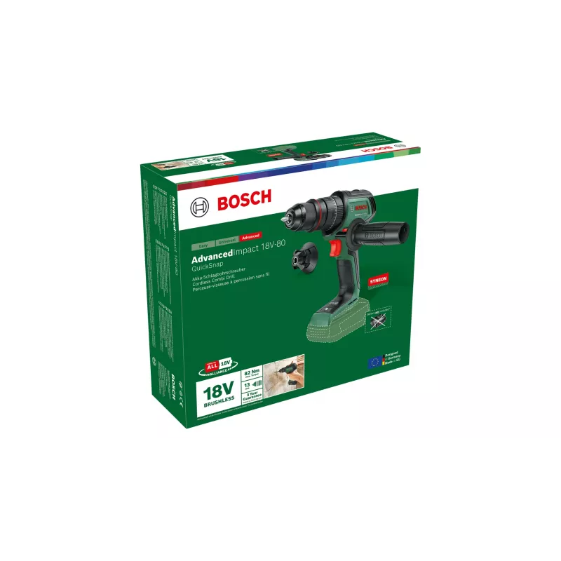 Bosch AdvancedImpact 18V-80 QuickSnap 1950 RPM Bešepetėlis Juoda, Žalia