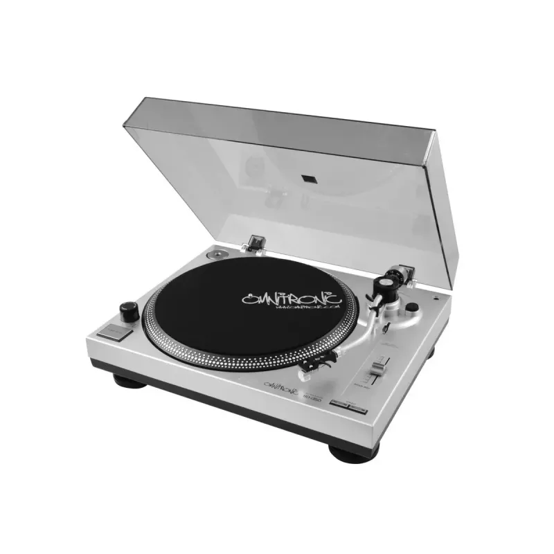 Pavarų diržo DJ patefonas Omnitronic BD-1350 Sidabrinis