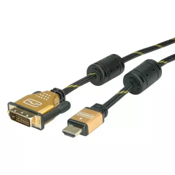 Vaizdo kabelio adapteris ROLINE 11.04.5895 10 m HDMI DVI juodas auksuotas