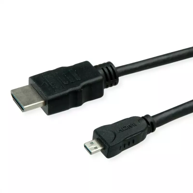 HDMI laidas ROLINE 11445581 2 m HDMI A tipas (standartinis) kištukas – HDMI D tipas (mikro) kištukas juodas