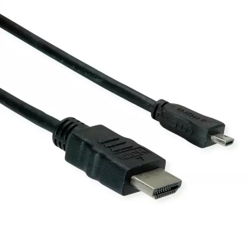 HDMI laidas ROLINE 11445581 2 m HDMI A tipas (standartinis) kištukas – HDMI D tipas (mikro) kištukas juodas