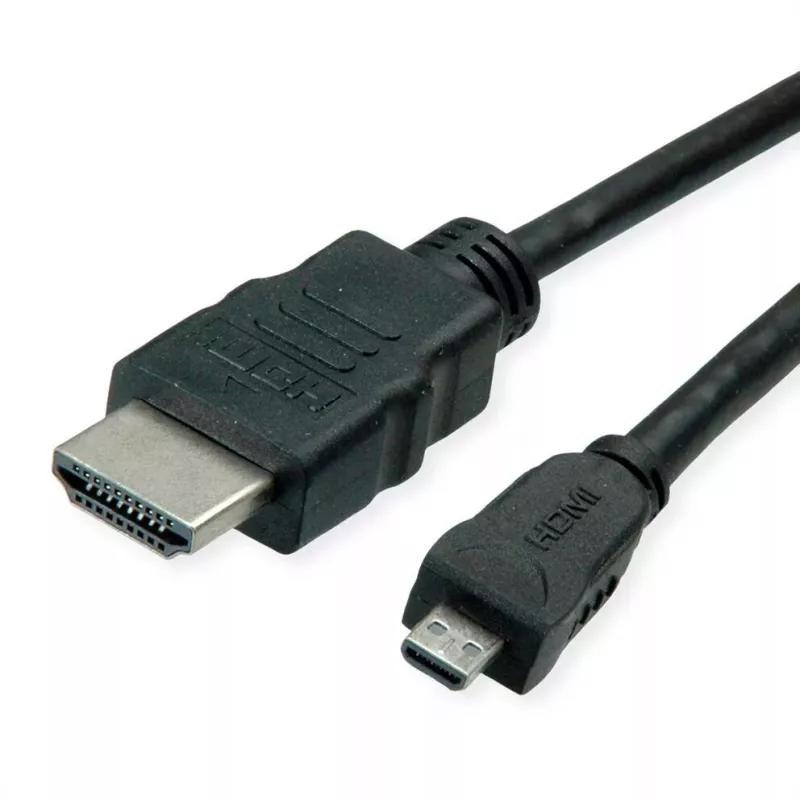 HDMI laidas ROLINE 11445581 2 m HDMI A tipas (standartinis) kištukas – HDMI D tipas (mikro) kištukas juodas