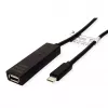 Aktyvus USB 2.0 ilginimo kabelis VALUE 12.99.1114 (USB A lizdas – USB C kištukas, 20 m, juodas)