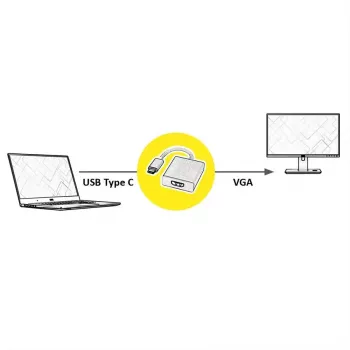 Kabelio adapteris vaizdo signalo ROLINE 12.03.3210 USB Type-C į HDMI Type A 0,1 m sidabrinis