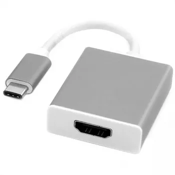 Kabelio adapteris vaizdo signalo ROLINE 12.03.3210 USB Type-C į HDMI Type A 0,1 m sidabrinis