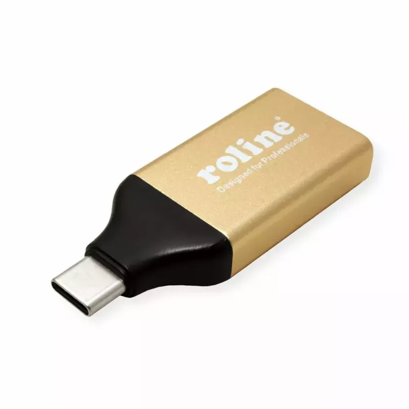 ROLINE 12.03.3231 adapteris iš USB-C į HDMI, juodos ir auksinės spalvos