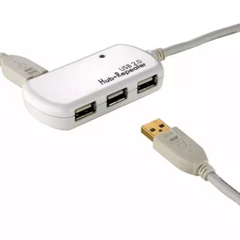 USB šakotuvas ROLINE 4 prievadai su kartotuvu 12 m