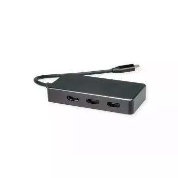 VAIZDO KABELIO ADAPTERIS VALUE 12.99.1031 0.19 m USB Type-C 3 x HDMI Juoda
