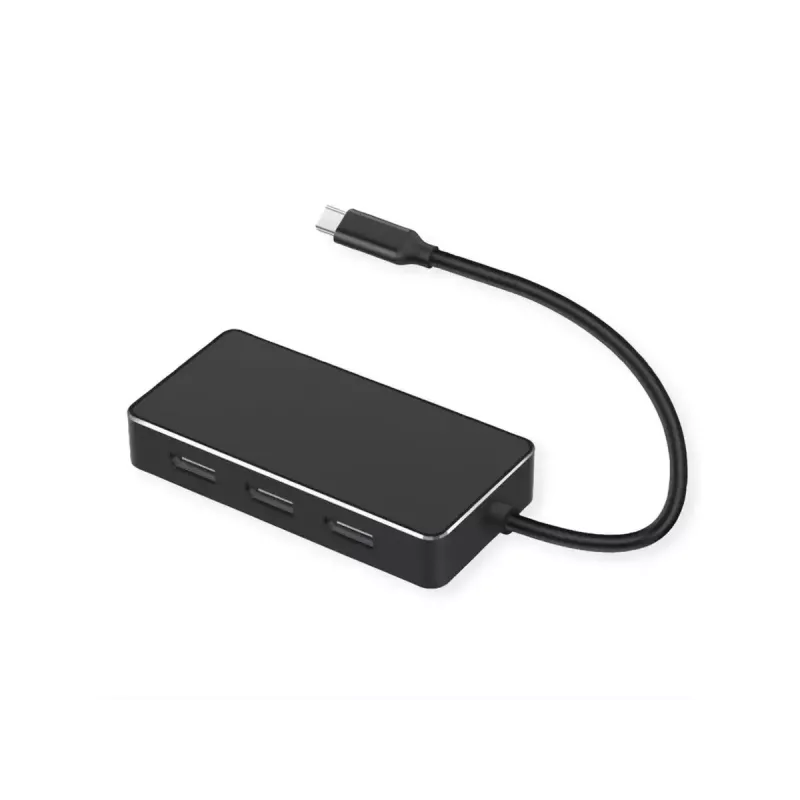 Vaizdo kabelio adapteris VALUE 12.99.1032 0,19 m USB Type-C 3 × DisplayPort juodas