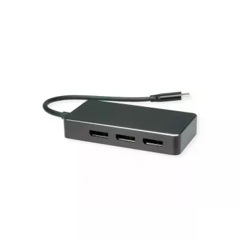 Vaizdo kabelio adapteris VALUE 12.99.1032 0,19 m USB Type-C 3 × DisplayPort juodas