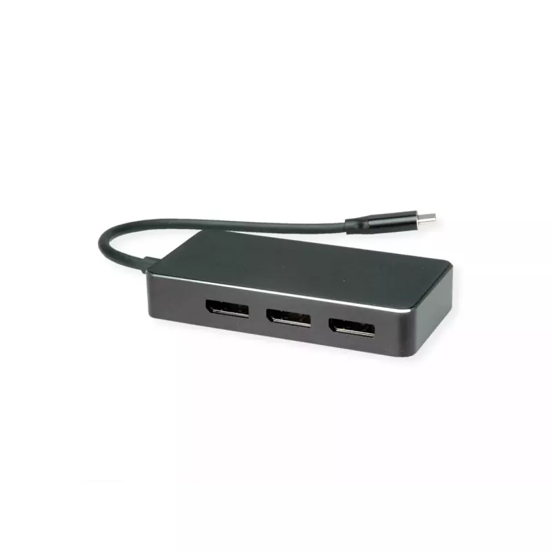 Vaizdo kabelio adapteris VALUE 12.99.1032 0,19 m USB Type-C 3 × DisplayPort juodas