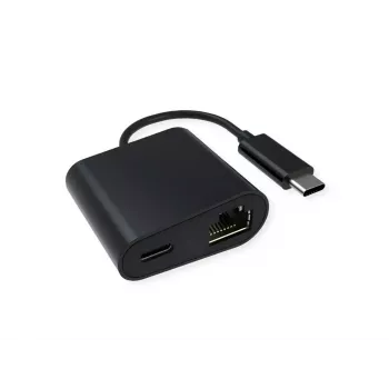 VALUE 12.99.1118 Ethernet tinklo kortelė, USB Type-C, Juoda