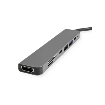 VALUE 12.99.1136 Laptop Dock USB 3.2 Gen 2 Type-C, HDMI 4K, juodas/pilkas