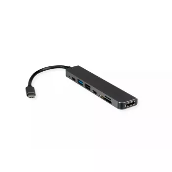 VALUE 12.99.1136 Laptop Dock USB 3.2 Gen 2 Type-C, HDMI 4K, juodas/pilkas