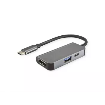 VALUE 12.99.1141 USB 3.2 Gen 1 Type-C dokas nešiojamam kompiuteriui, juodas, 3840x2160 60Hz