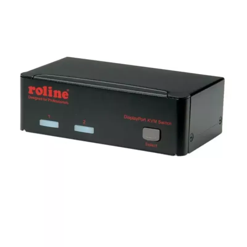 KVM jungiklis ROLINE 1 naudotojas 2 kompiuteriai DisplayPort su USB šakotuvu