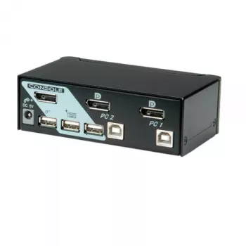 KVM jungiklis ROLINE 1 naudotojas 2 kompiuteriai DisplayPort su USB šakotuvu