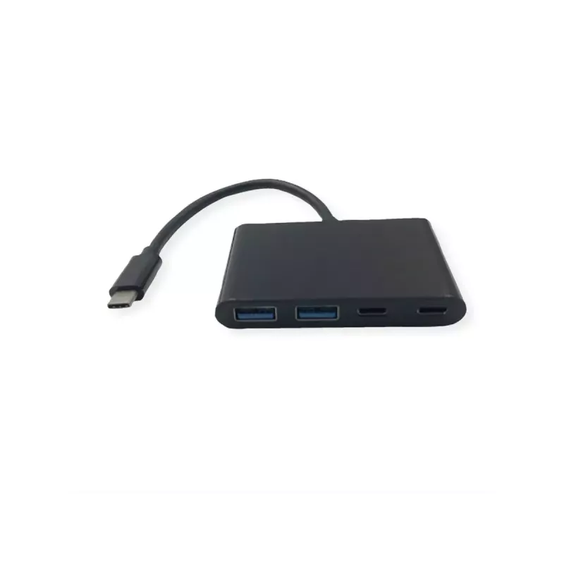 USB-C sąsajos centras VALUE 14.99.5041 — USB 3.2 Gen 1 Type-C/Type-A, 1000 Mbit/s, aliuminis, juodas, 76×46×12.2 mm