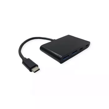 USB-C sąsajos centras VALUE 14.99.5041 — USB 3.2 Gen 1 Type-C/Type-A, 1000 Mbit/s, aliuminis, juodas, 76×46×12.2 mm