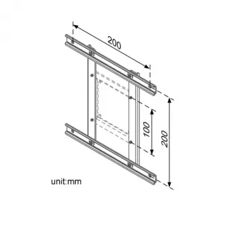 VESA adapteris ROLINE 100x100-100x200/200x200 kintamas sidabrinis