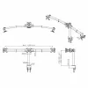VALUE Triple LCD Arm Desk Clamp juodas – trijų monitorių laikiklis su spaustuvu