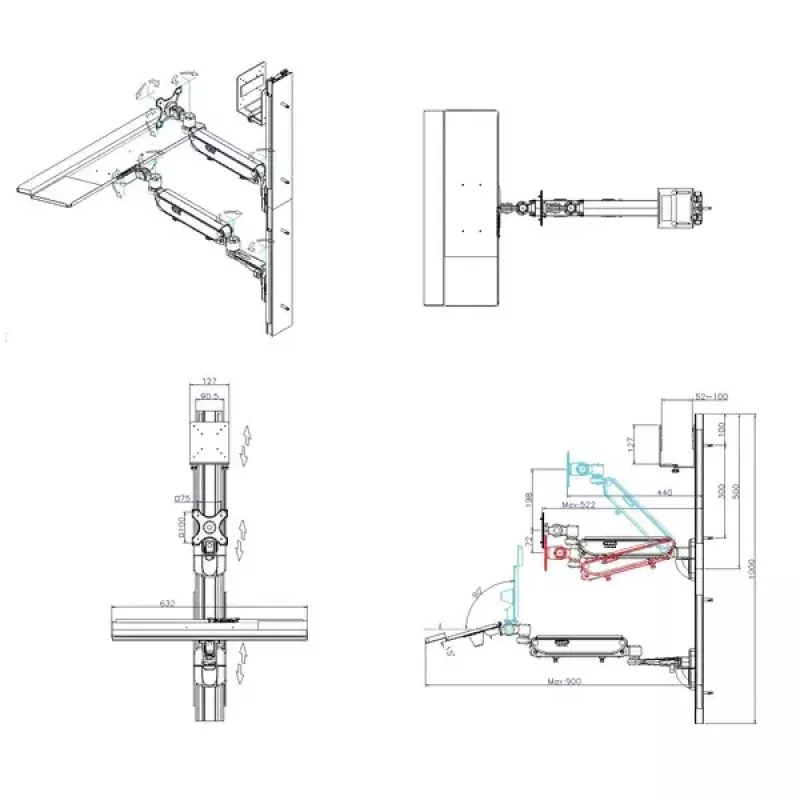 Sieninis darbo stalas VALUE Pneumatic