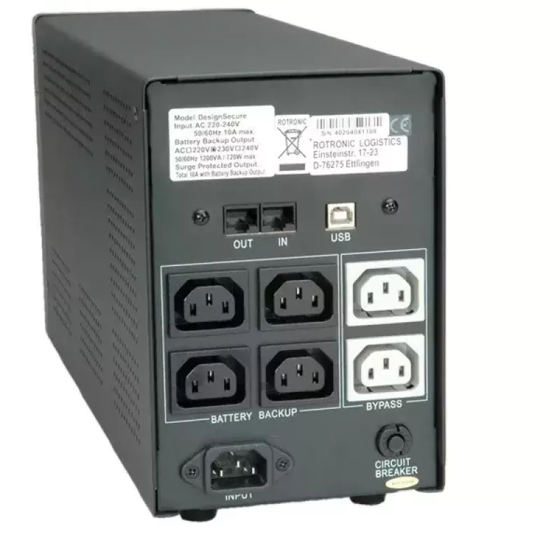 UPS ROLINE DesignSecure 2000 2kVA / 1200W, linijinis interaktyvus, 6×C13, AVR, USB