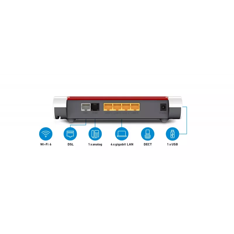 FRITZ!Box 7530 AX belaidis maršrutizatorius Gigabit Ethernet dviejų juostų (2,4 GHz / 5 GHz) Baltas