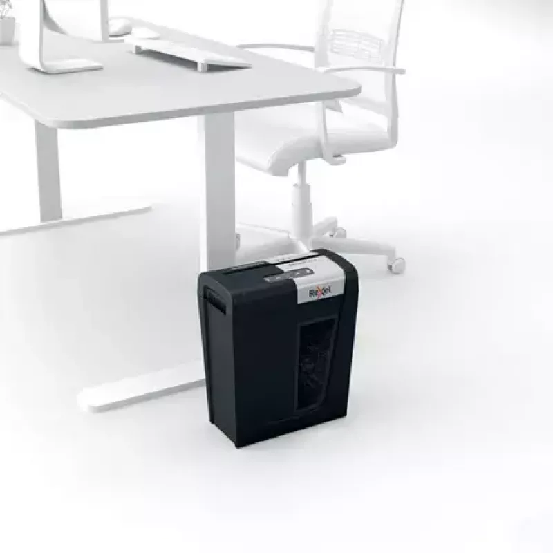 Rexel Secure MC4 popieriaus smulkintuvas, mikro pjūvis, 60 dB, juodas, sidabrinis