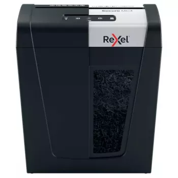 Rexel Secure MC4 popieriaus smulkintuvas, mikro pjūvis, 60 dB, juodas, sidabrinis