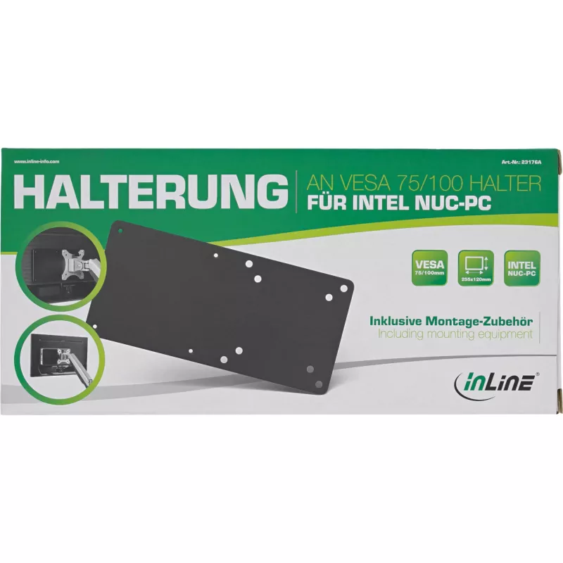 Montavimo plokštė InLine 23176A VESA 75/100 suderinama su Intel NUC