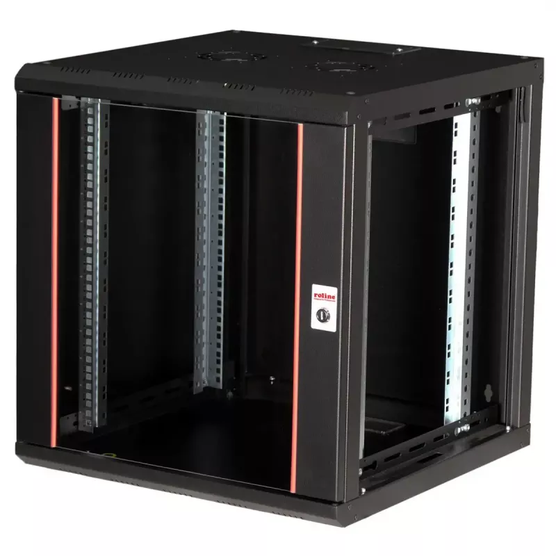 Sieninis stovas ROLINE Pro 12U 19 colių, 600x600 mm, juodas, IP20, spynelė su raktu