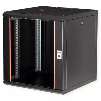 Sieninis stovas ROLINE Pro 12U 19 colių, 600x600 mm, juodas, IP20, spynelė su raktu