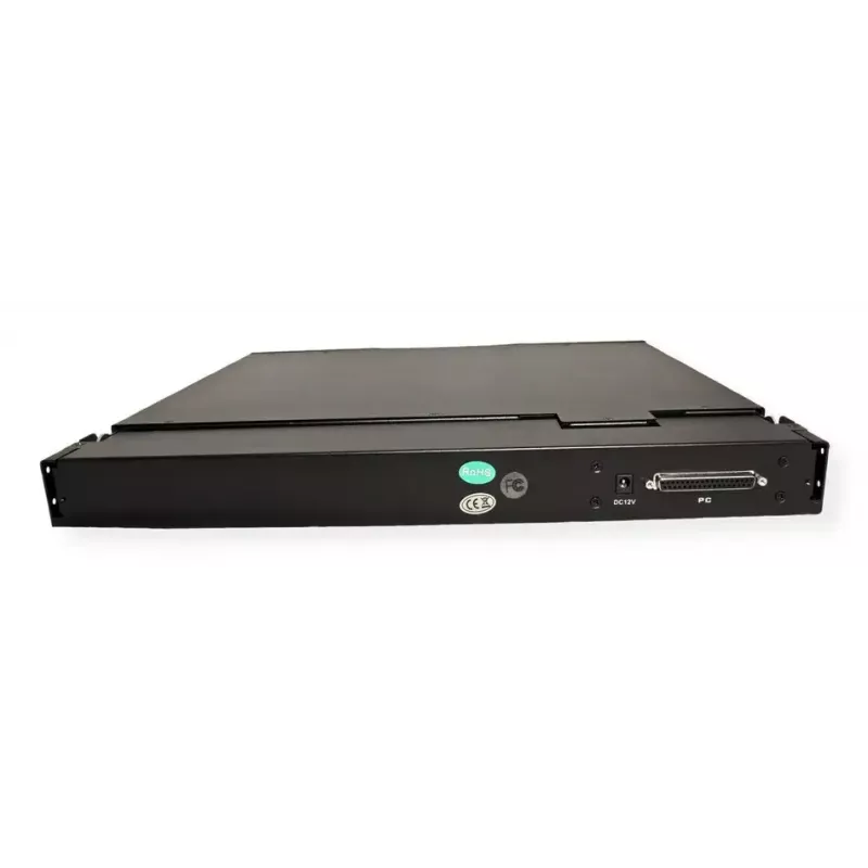 Rack konsolė VALUE 26.99.0132 — 19 colių (48,3 cm) 1366×768 LCD, 1U, Šveicariška klaviatūra, juoda