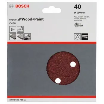Bosch 2 608 605 716 šlifavimo popierius P40 5 vnt.