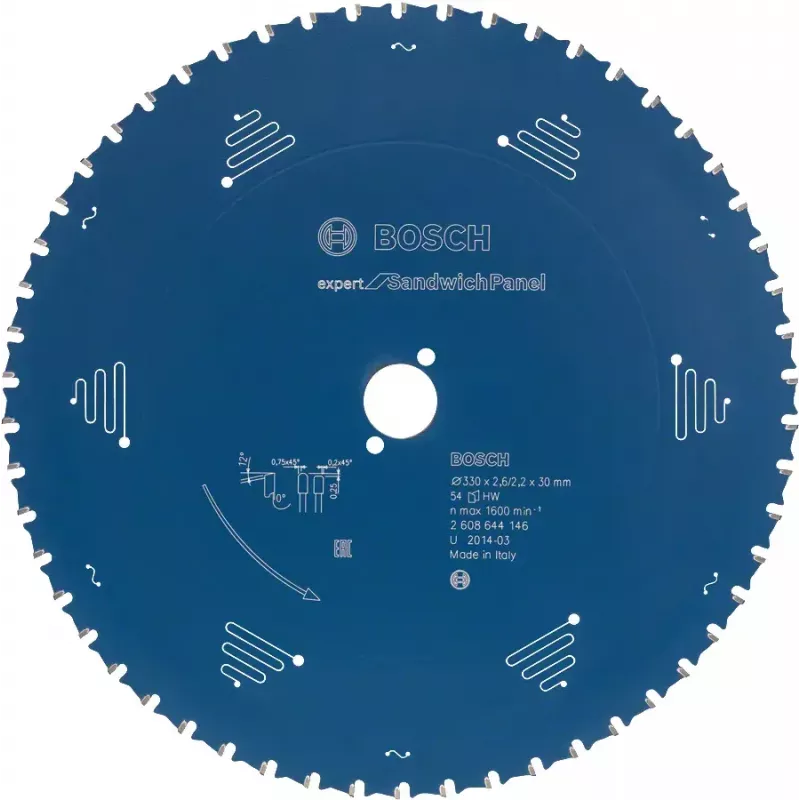 Bosch 2608644365 Expert pjūklo diskas sumuštinių plokštėms, 160 x 20 mm, 30 dantų
