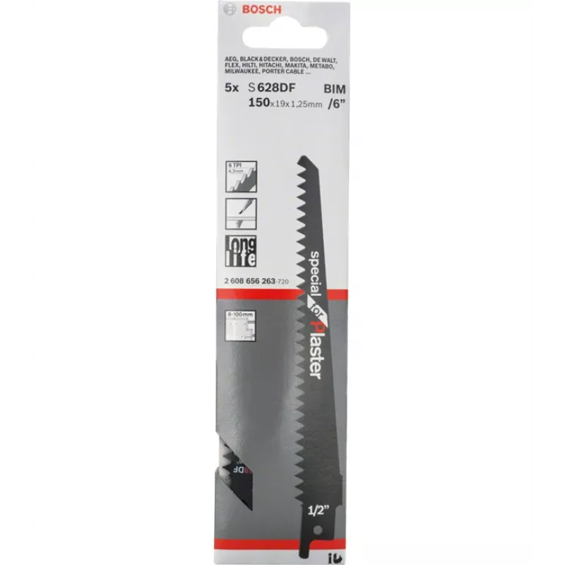 Bosch 2608656263 Pjūklo geležtė sabre pjūklui Bimetal 5 vnt.