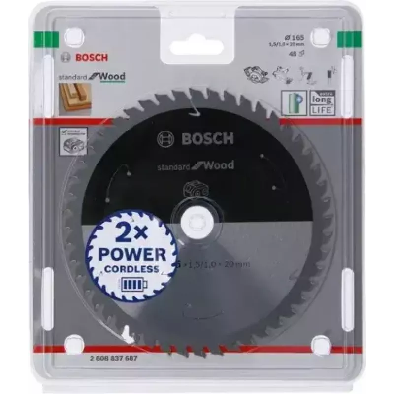 Bosch STANDARD FOR WOOD diskinis pjūklo diskas 16,5 cm 1 vnt.