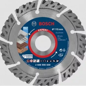 Bosch 2 608 900 659 Expert Multi Material deimantinis pjovimo diskas, 115 x 22,23 mm, betonui, gelžbetoniui, plytoms, stogo čerpėms