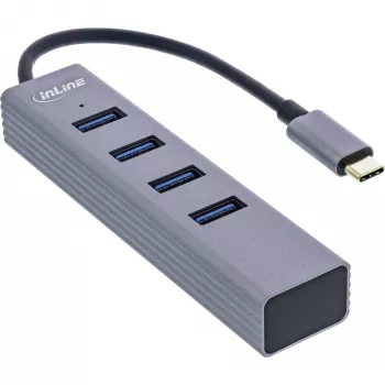 InLine USB-C 3.2 kelių prievadų šakotuvas (4x USB-A 5Gb/s), OTG, aliumininis korpusas