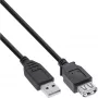 InLine 34618B USB 2.0 prailginimo kabelis, A tipo kištukas / lizdas, 1,8 m, juodas